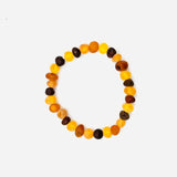 Unpolished Baltic Amber Bracelet Round Bead