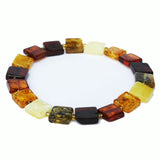 Baltic Amber Square Bracelets. One elastic strings expand to fit all wrists. Comes with lovely gift boxes. available in 5 colours