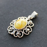 Classic Vintage Oval Amber Pendant