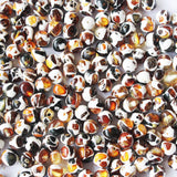 Round Mosaic Baltic Amber Beads, Dalmatian Pattern, 10 beads in each pack