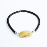 Charming Bracelet With Baltic Amber Center Piece