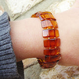 Classic Rectangular Baltic Amber Stretch Bracelet