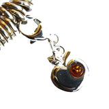 Sterling Silver Cognac AMBER APPLE CHARM