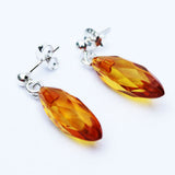 Faceted Baltic Amber Earrings - Drops