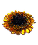 Beautiful Baltic Multicolour Amber Pendant Flower