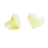 Baltic Amber Stud Earrings - Hearts