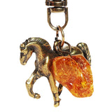 St. Christopher And Amber Tumble Keyring