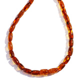 Cognac Baltic Amber tube shape amber Necklace, comes in a lovely gift box