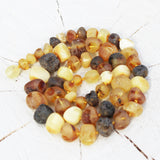 Round Bead Baltic Multicolour Amber Necklace