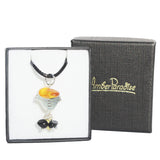 Amber Pendant - Amber Bird With Cord Necklace