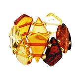 Baltic Amber Stretch Ring - Little Triangles