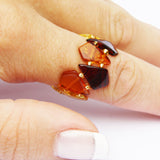 Baltic Amber Stretch Ring - Little Triangles
