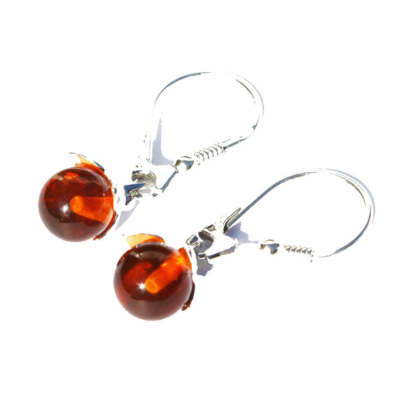 Honey Baltic Amber Earrings - Berries