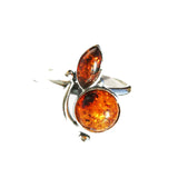 Double Baltic Amber Stone Ring Design
