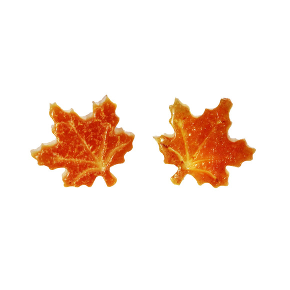 Maple Leaf Amber Stud Earrings