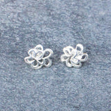 Beautiful Sterling Silver Flower Stud Earrings