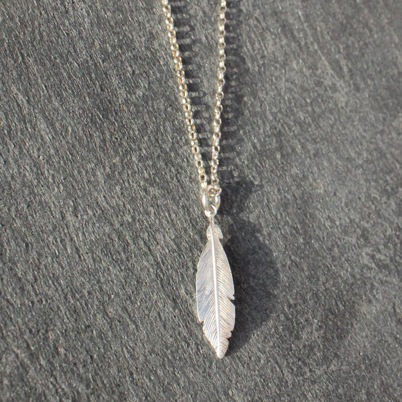 Sterling Silver Charm-Pendant Feather