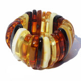 Baltic  Amber Stretch Ring - Chunky Slices
