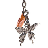 Keyring Butterfly with Amber Tumble for luck