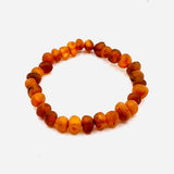 Unpolished Baltic Amber Bracelet Round Bead