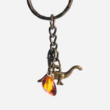 Keyring Dinosaur with Amber Charm for luck