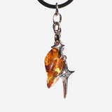 Keyring Stars with Amber Tumble for luck