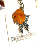 Keyring Butterfly with Amber Tumble for luck