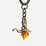 Keyring Dinosaur with Amber Charm for luck
