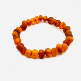 Unpolished Baltic Amber Bracelet Round Bead