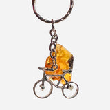 Keyring Bike with Amber Charm for luck