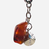 Keyring Dice with Amber charm for luck