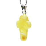 Large Baltic Amber CROSS Pendant