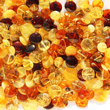 Polished Muliticolour Baltic Amber Discs Beads with holes