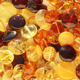 Polished Muliticolour Baltic Amber Discs Beads with holes