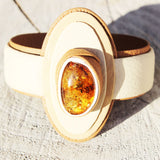 Leather & Lemon Baltic Amber Bracelet