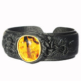 Leather & Lemon Baltic Amber Bracelet