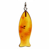 Simple Baltic Amber FISH Pendant - Charm