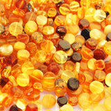 Polished Muliticolour Baltic Amber Tablet Beads with holes