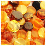 Polished Muliticolour Baltic Amber Tablet Beads with holes