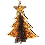 Beautiful Amber Christmas Baubles Mosaic Decoration