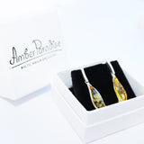 Lovely Leaf Shaped Drop Stud Earrings