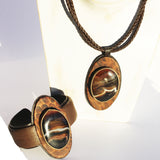 Dark Brown Agate Necklace - Pendant