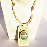 Blue and Green Agate Necklace - Pendant