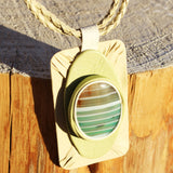 Blue and Green Agate Necklace - Pendant