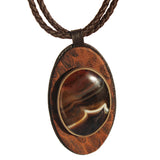 Dark Brown Agate Necklace - Pendant