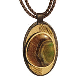 Green-Brown Agate Necklace - Pendant