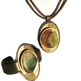 Green-Brown Agate Necklace - Pendant