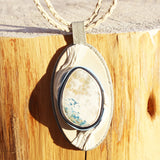 Light Blue Agate Necklace - Pendant