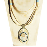 Light Blue Agate Necklace - Pendant