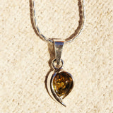 Silver Baltic Amber Pendant Green/Honey